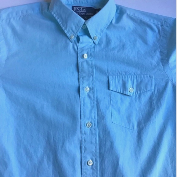 Polo Ralph Lauren lovely turquoise fine cotton button down shirt Sz M - Picture 5 of 8